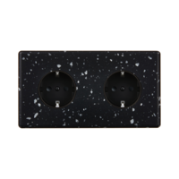 Hitera Vägguttagg dubbel - Terrazzo Svart