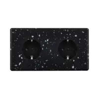 Hitera Vägguttagg dubbel - Terrazzo Svart