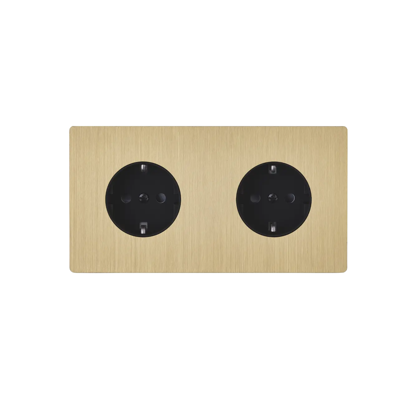 M Vägguttag dubbel - Brushed brass