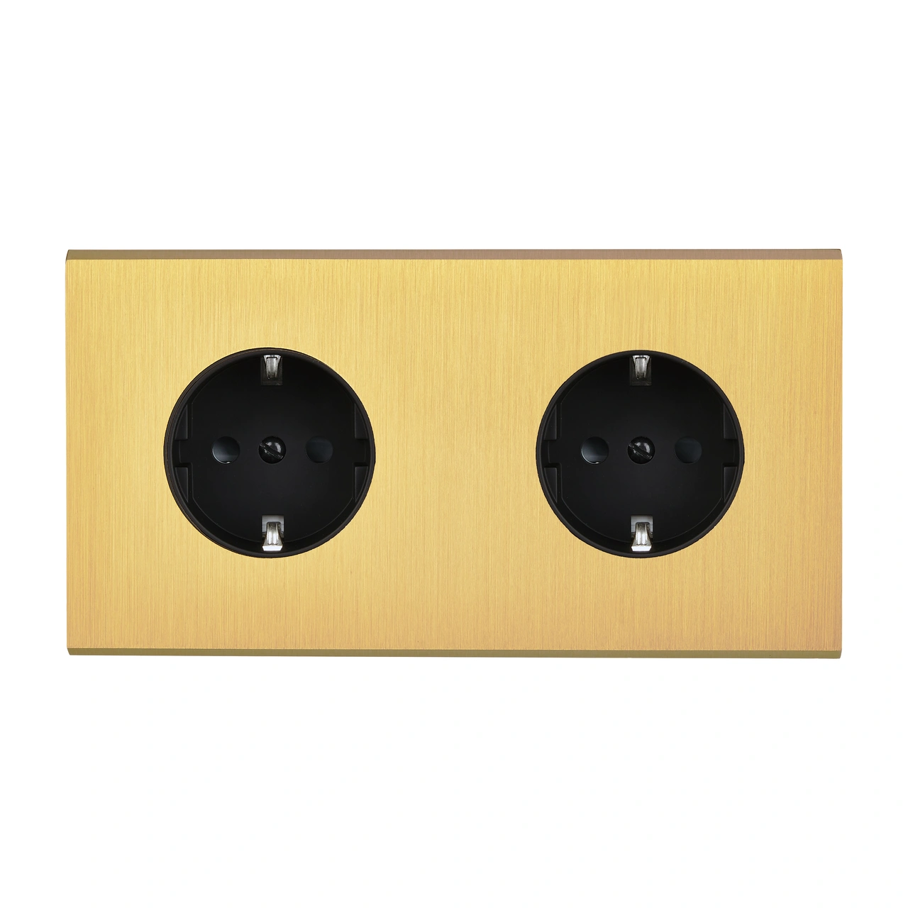 Confidence Vägguttag dubbel - Brushed brass