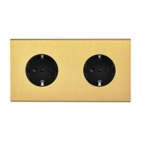 Confidence Vägguttag dubbel - Brushed brass