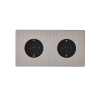 M Vägguttag dubbel - Brushed nickel