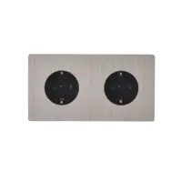 M Vägguttag dubbel - Brushed nickel