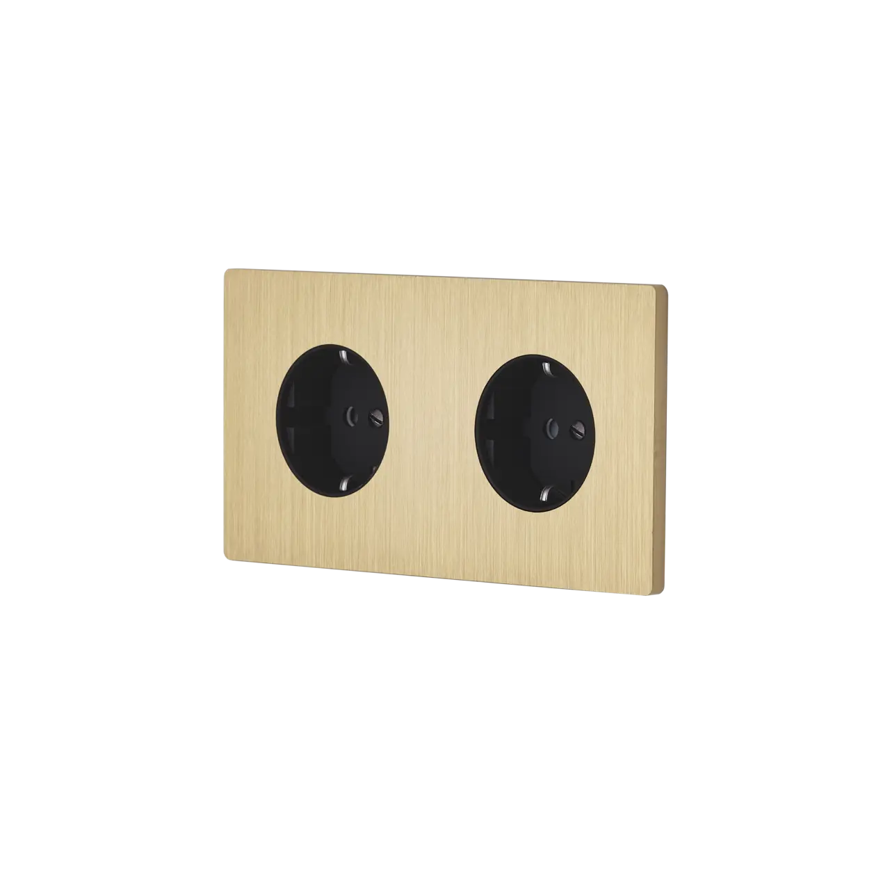 M Vägguttag dubbel - Brushed brass