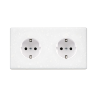 Hitera Vägguttagg dubbel - Terrazzo Vit