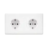 Hitera Vägguttagg dubbel - Terrazzo Vit