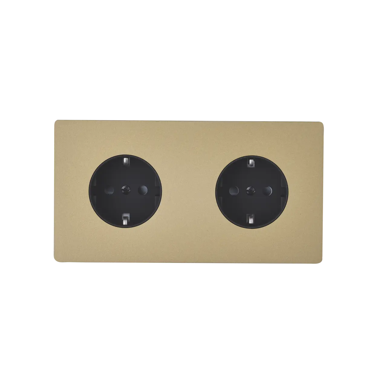 M Vägguttag dubbel - Sanded brass