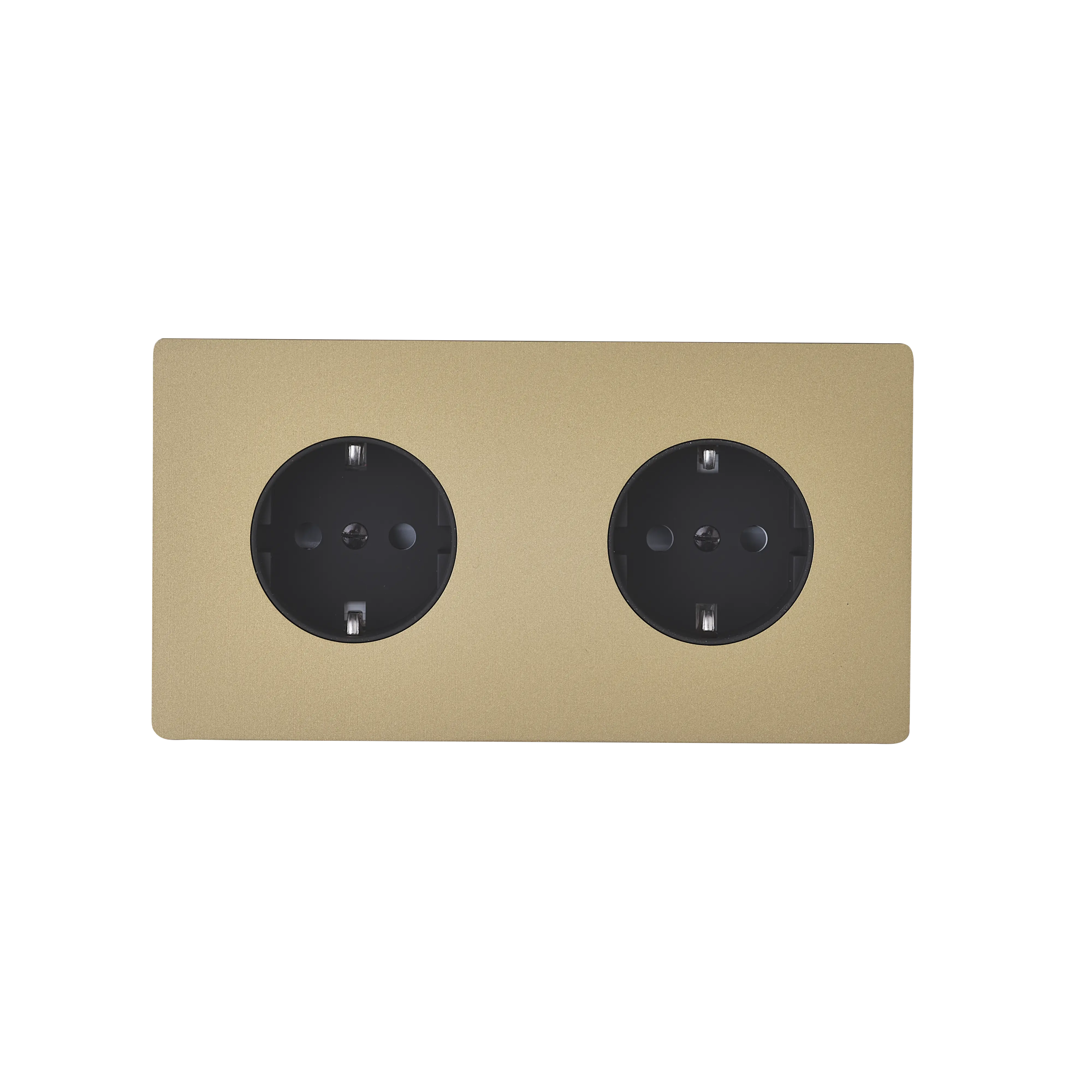 M Vägguttag dubbel - Sanded brass