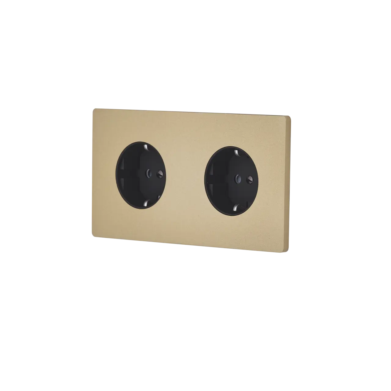 M Vägguttag dubbel - Sanded brass