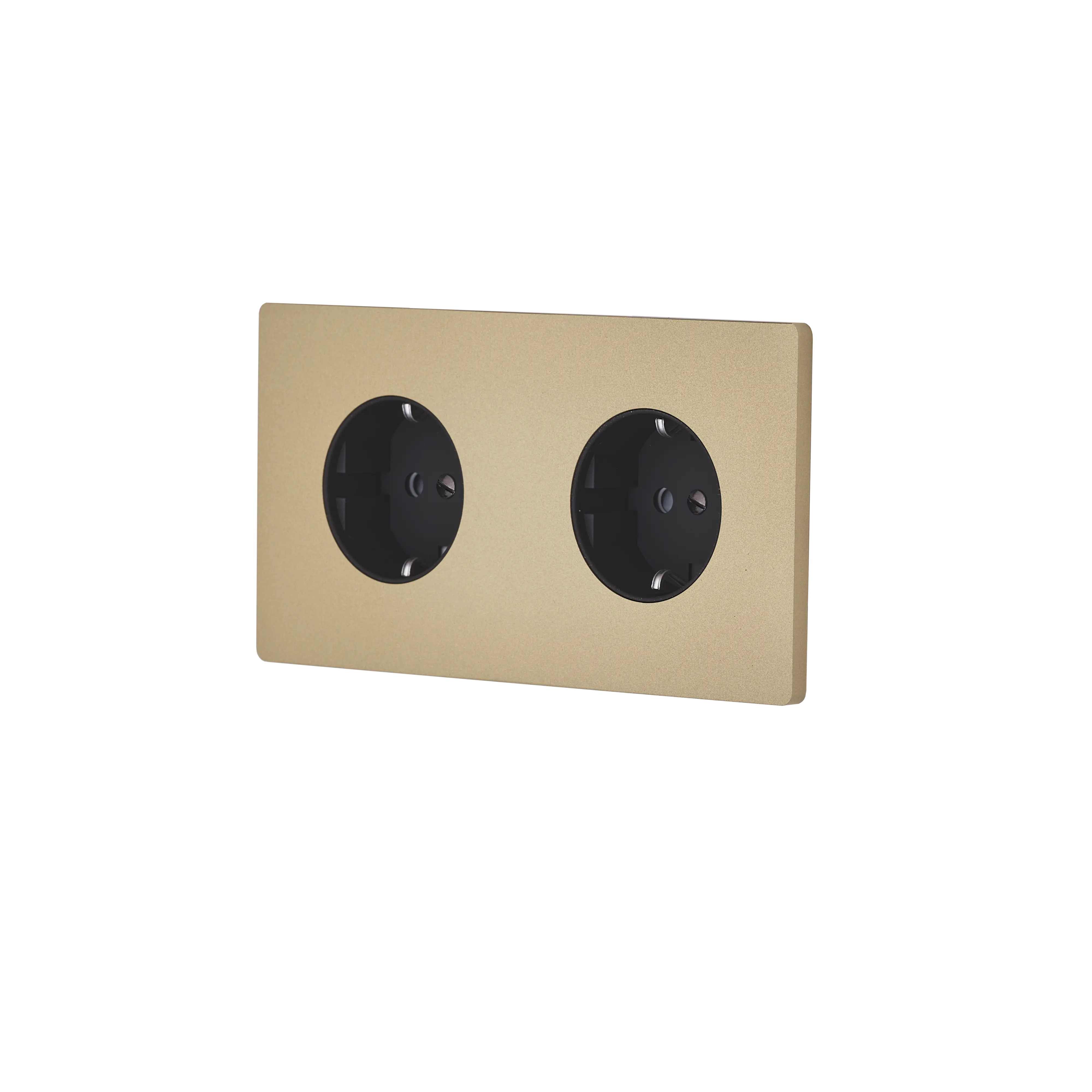 M Vägguttag dubbel - Sanded brass