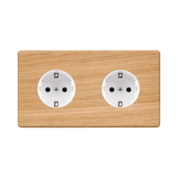 Hitera Vägguttagg dubbel - Light oak