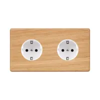 Hitera Vägguttagg dubbel - Light oak