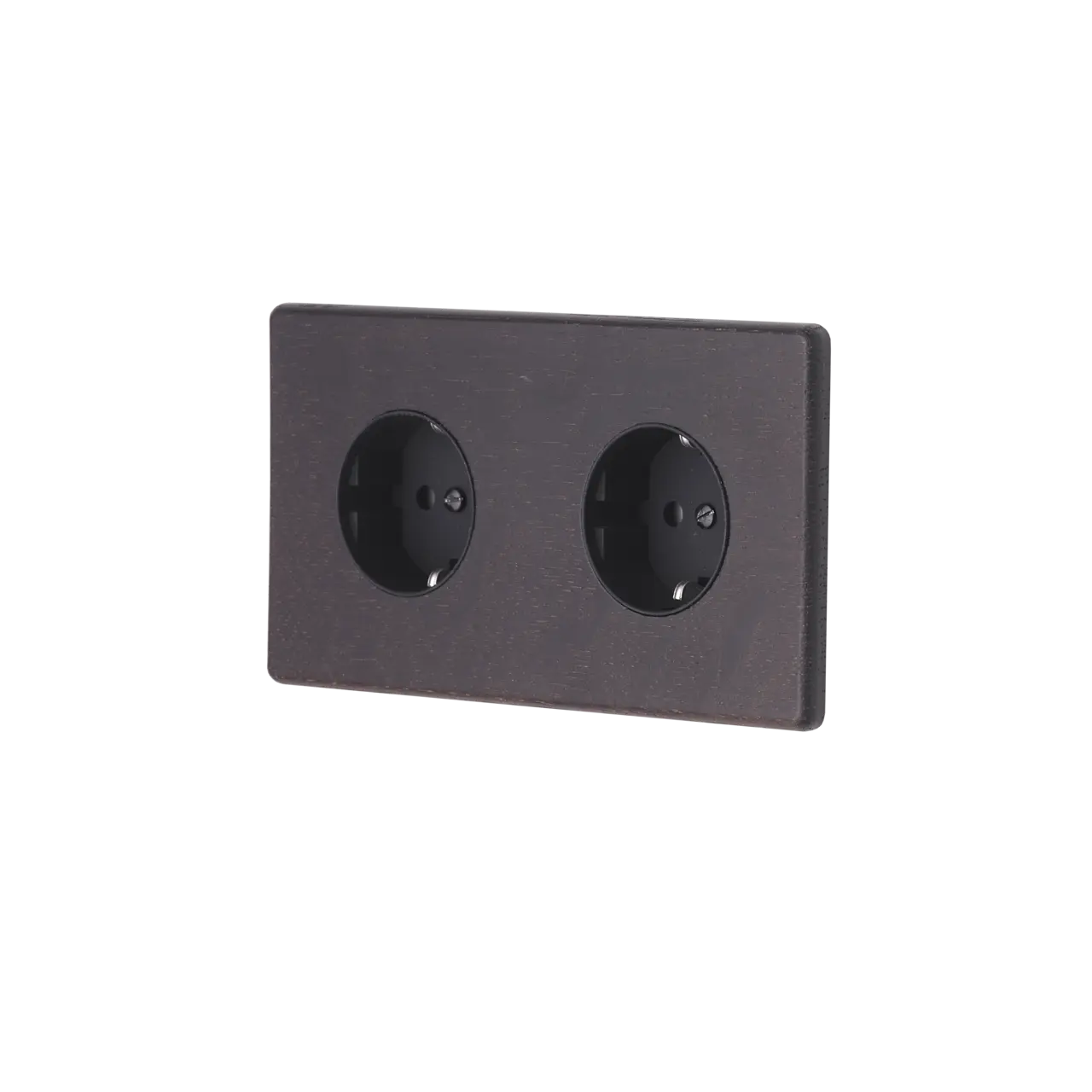 Hitera Vägguttagg dubbel - Dark oak