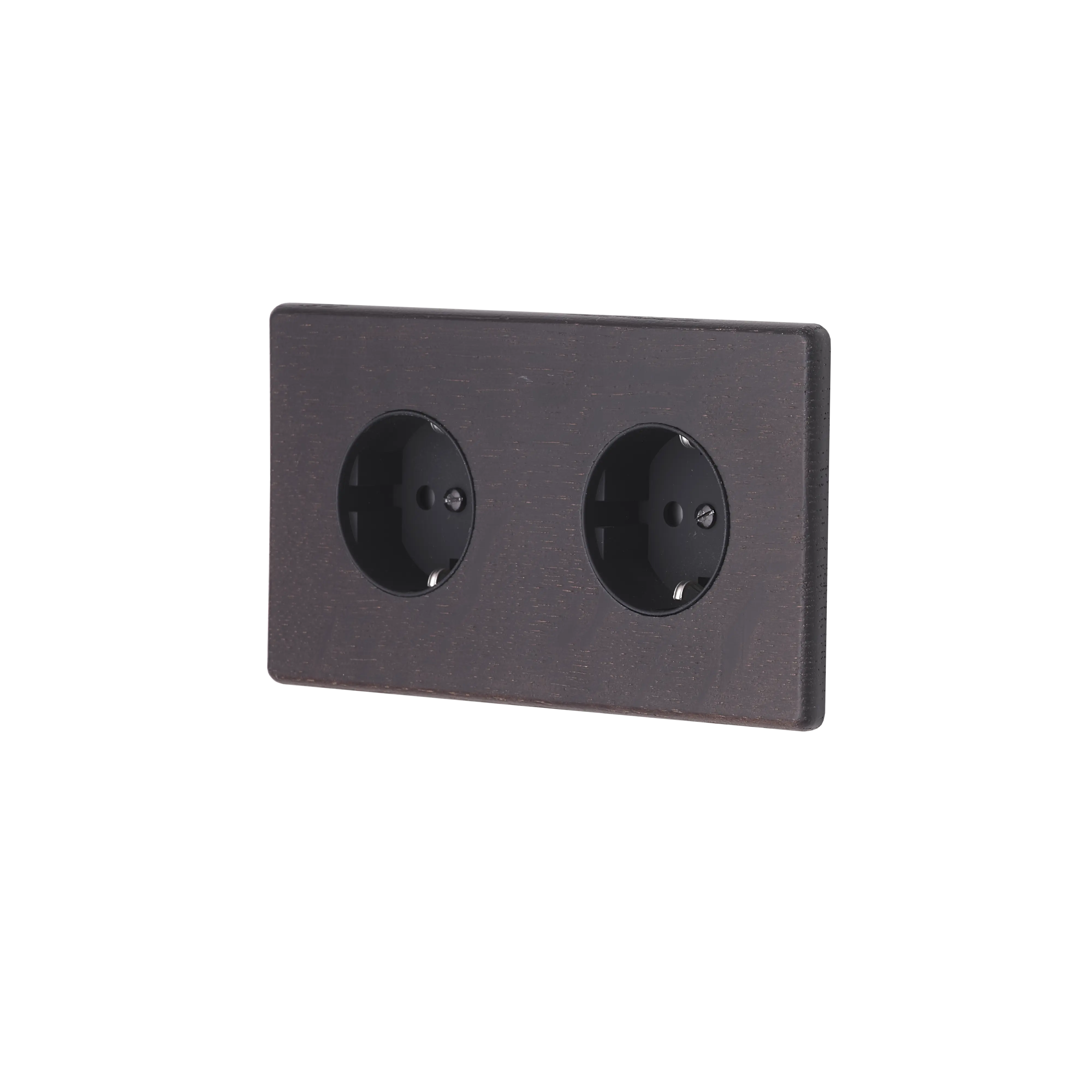 Hitera Vägguttagg dubbel - Dark oak