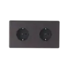 Hitera Vägguttagg dubbel - Dark oak