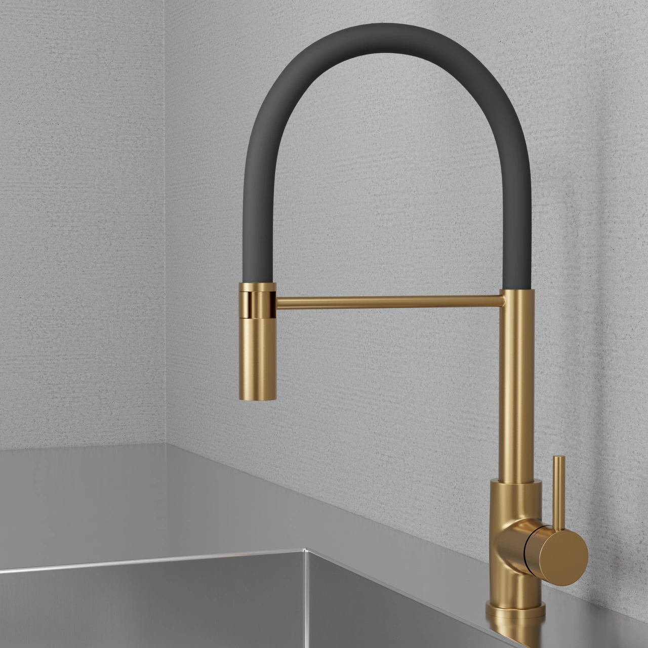 Köksblandare Steel Pro Sand - Utan Diskmaskinsavst.