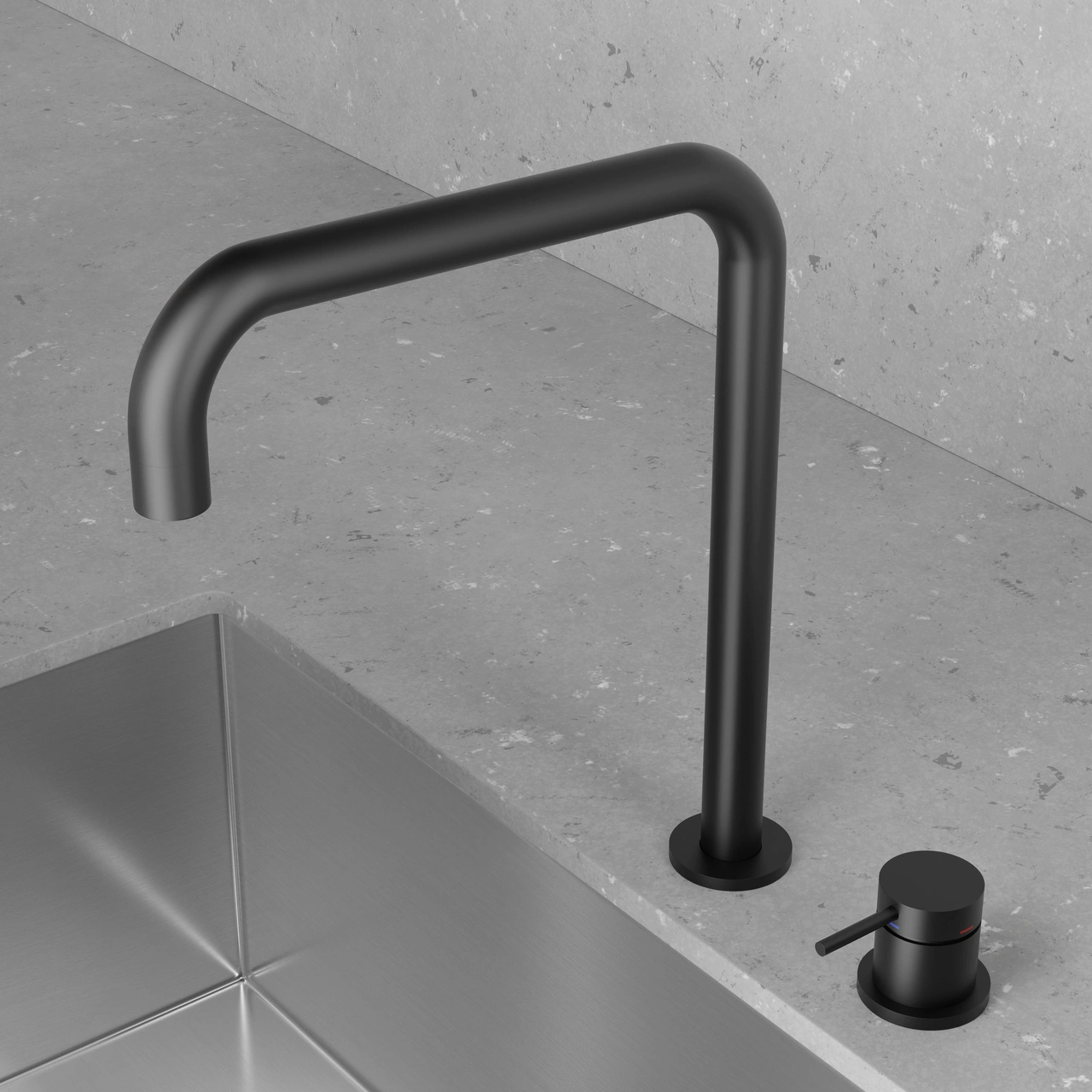 Köksblandare Harmonized K2 Square Black - Utan Diskmaskinavst.