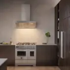 Bertazzoni Verikal vägghängd fläkt, 90 cm bred, rostfri