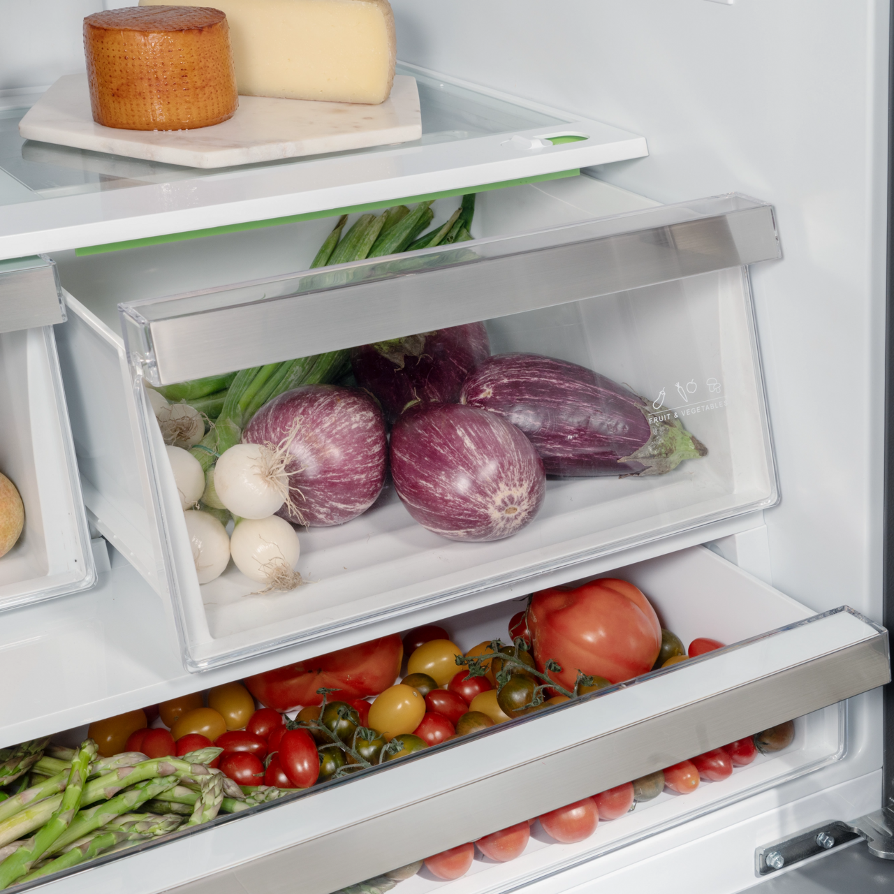 Bertazzoni Master Side-by-side kylskåp med 2 fryslåder och integrerad ismaskin