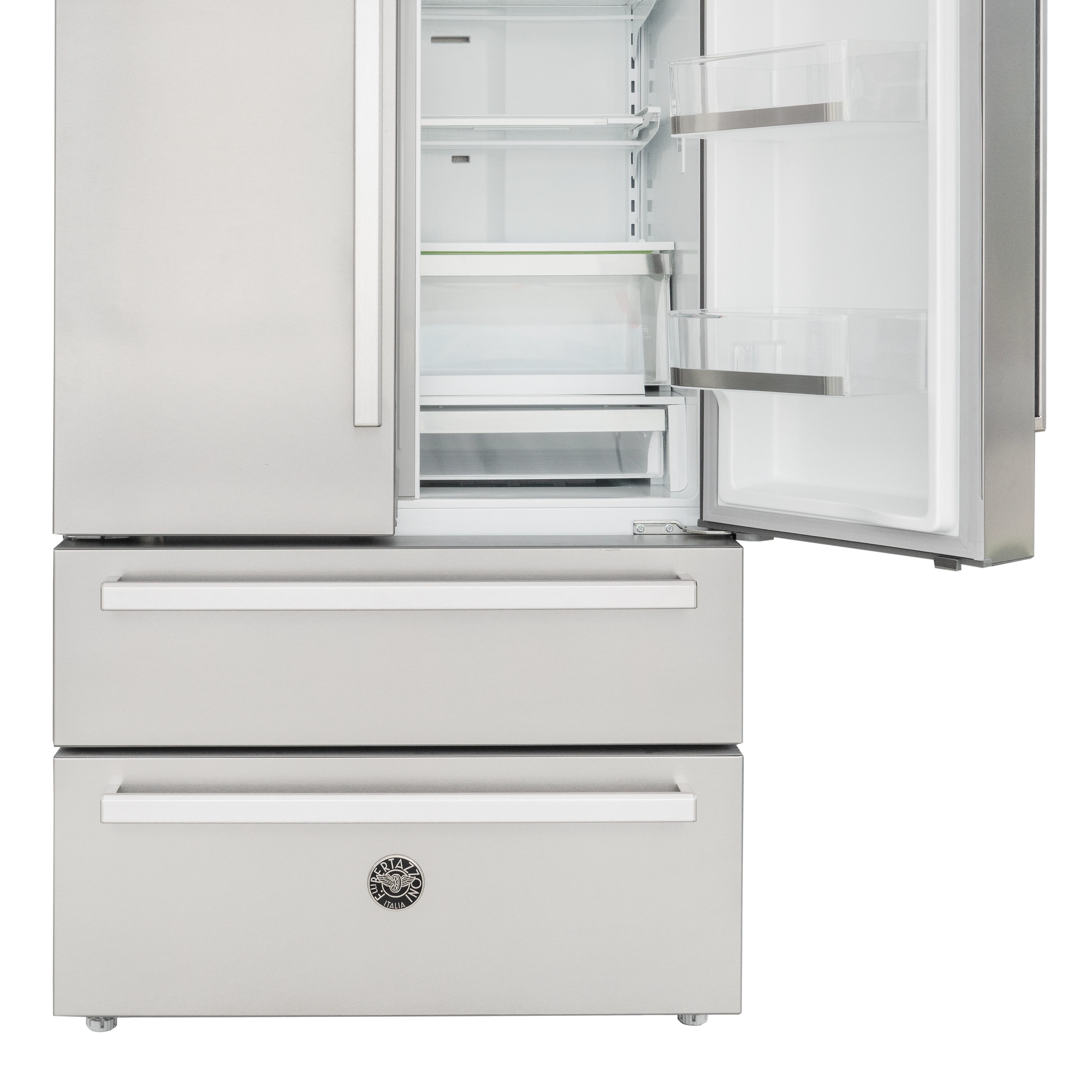 Bertazzoni Professional Side-by-side kylskåp med 2 fryslåder och integrerad ismaskin