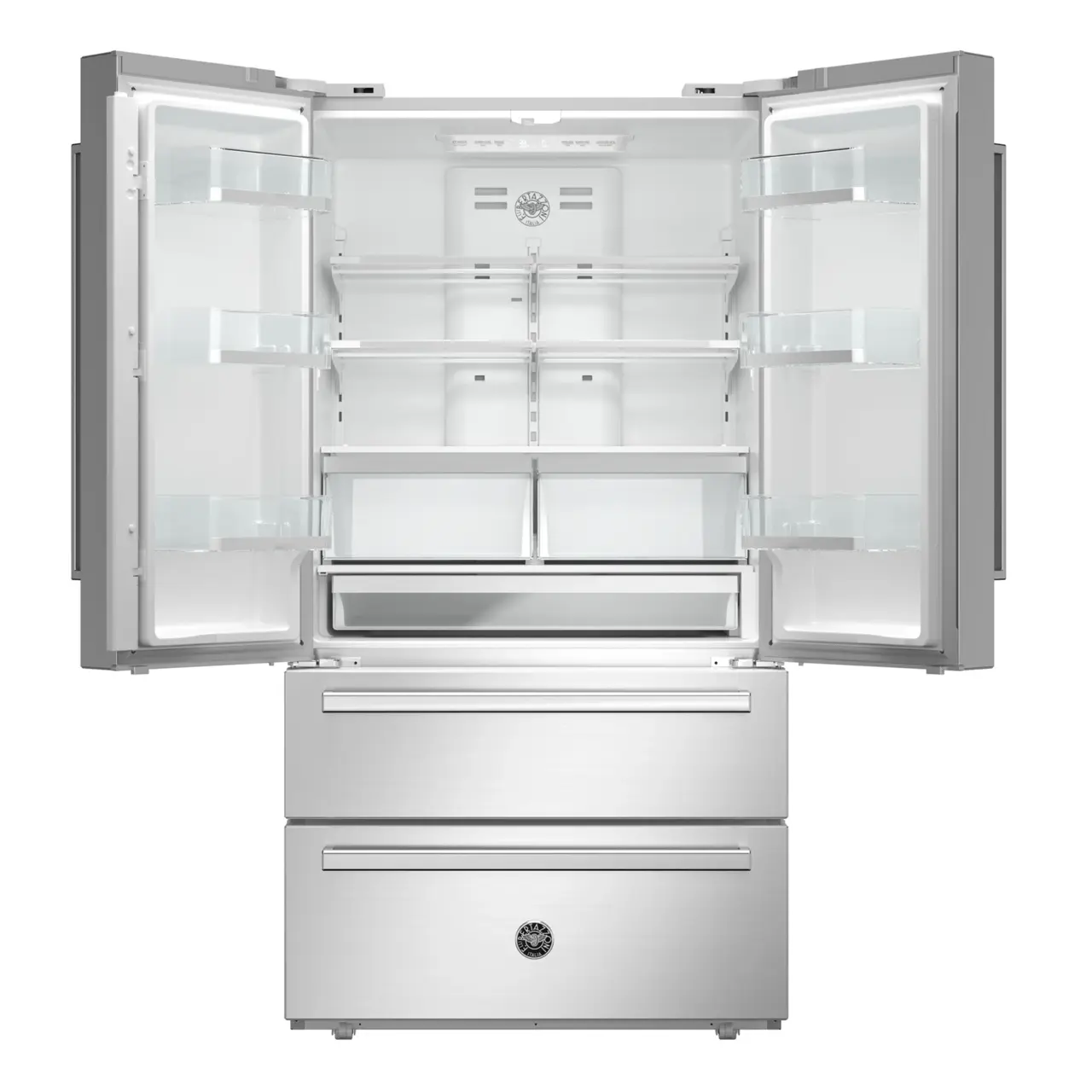 Bertazzoni Professional Side-by-side kylskåp med 2 fryslåder och integrerad isma