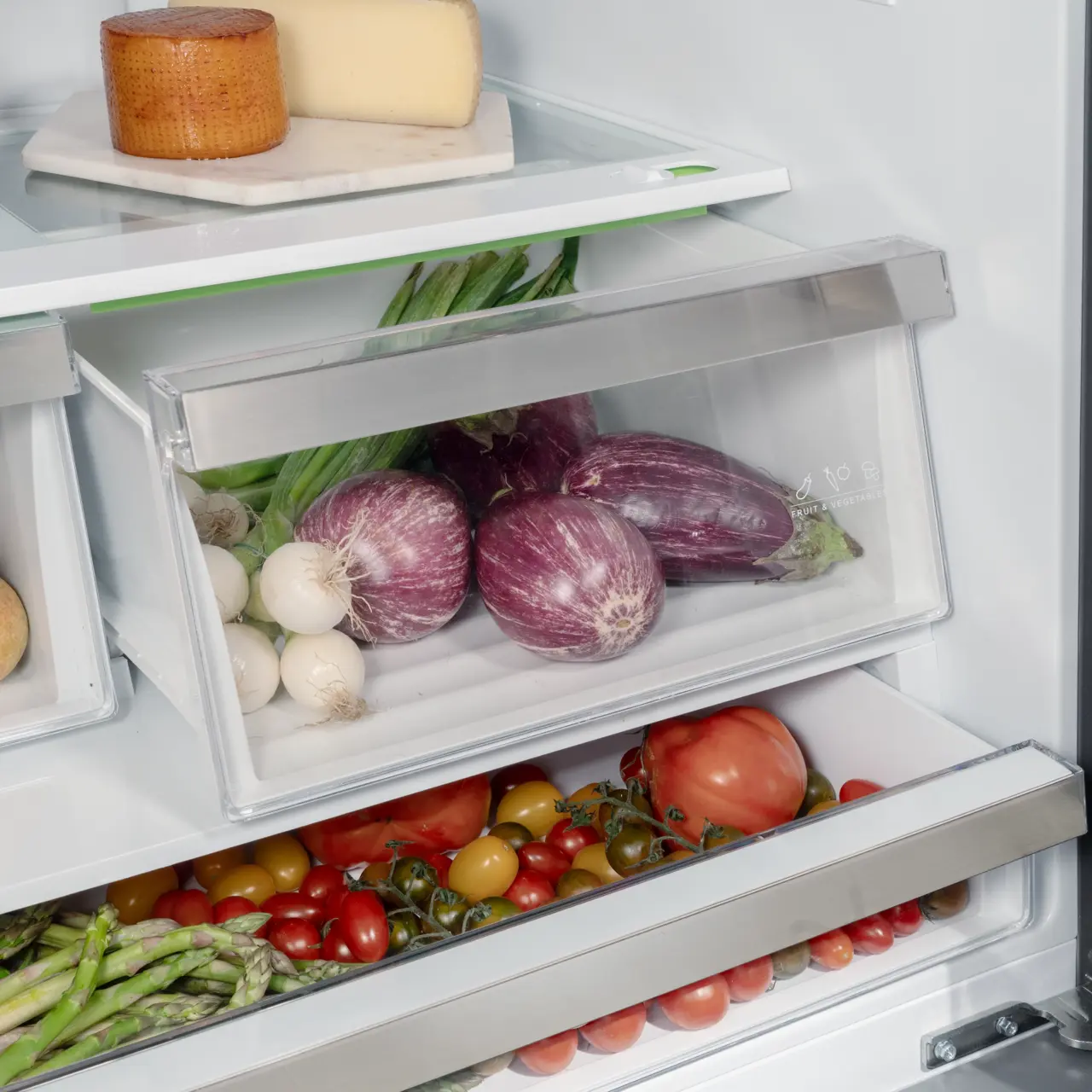 Bertazzoni Professional Side-by-side kylskåp med 2 fryslåder och integrerad isma