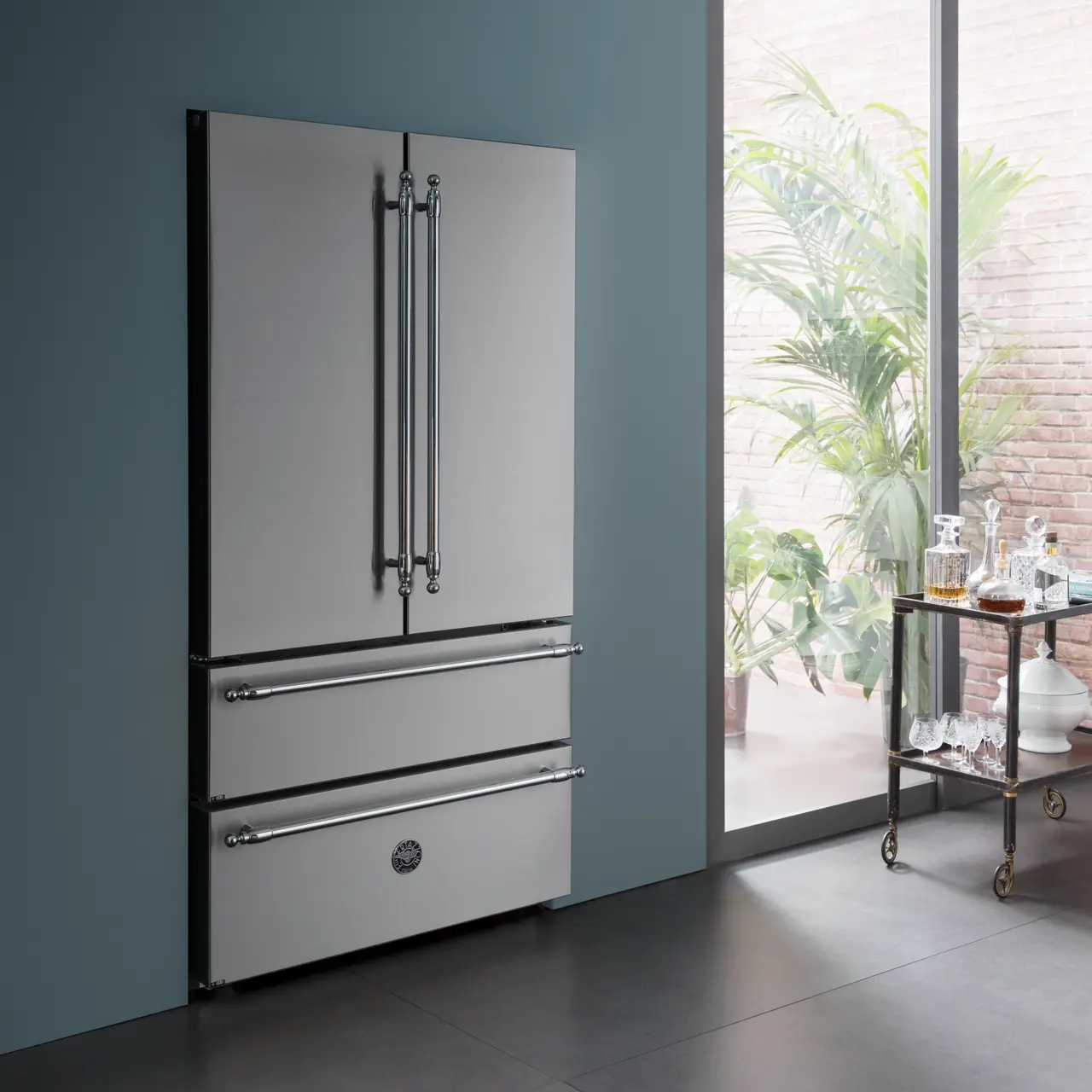 Bertazzoni Heritage side-by-side kylskåp med 2 fryslåder och integrerad ismaskin