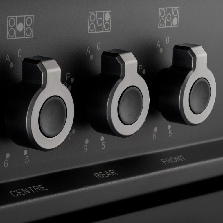 Bertazzoni Professional Induktionsspis, 90 cm, 5 zoner, 2 ugnar, carbonio