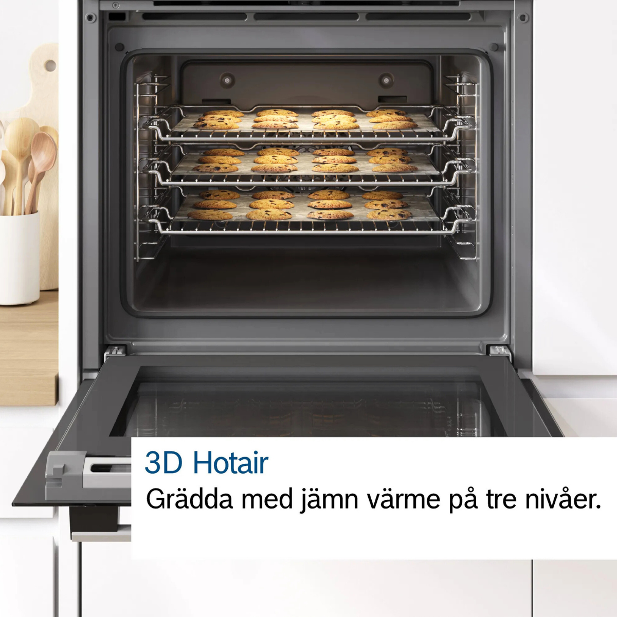 Bosch Spis HKR39A250U, Serie 4, med varmluft, rostfri design, energieffektiv & s