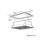 Siemens Underbyggd köksfläkt LB55565 i rostfritt stål och LED-belysning