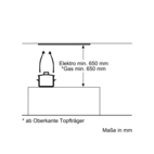Siemens Underbyggd köksfläkt LB55565 i rostfritt stål och LED-belysning