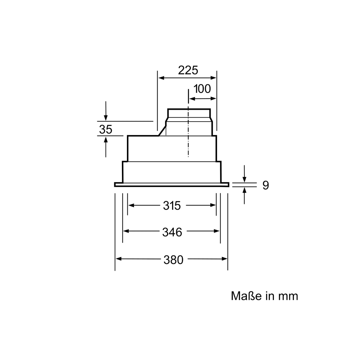 Siemens Underbyggd köksfläkt LB55565 i rostfritt stål och LED-belysning