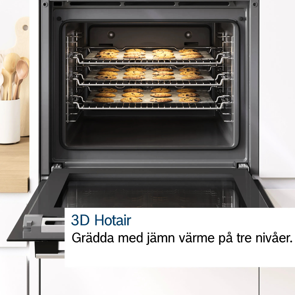 Bosch Spis HLN39A060U med varmluft, elegant multifunktionell modell med svart fi