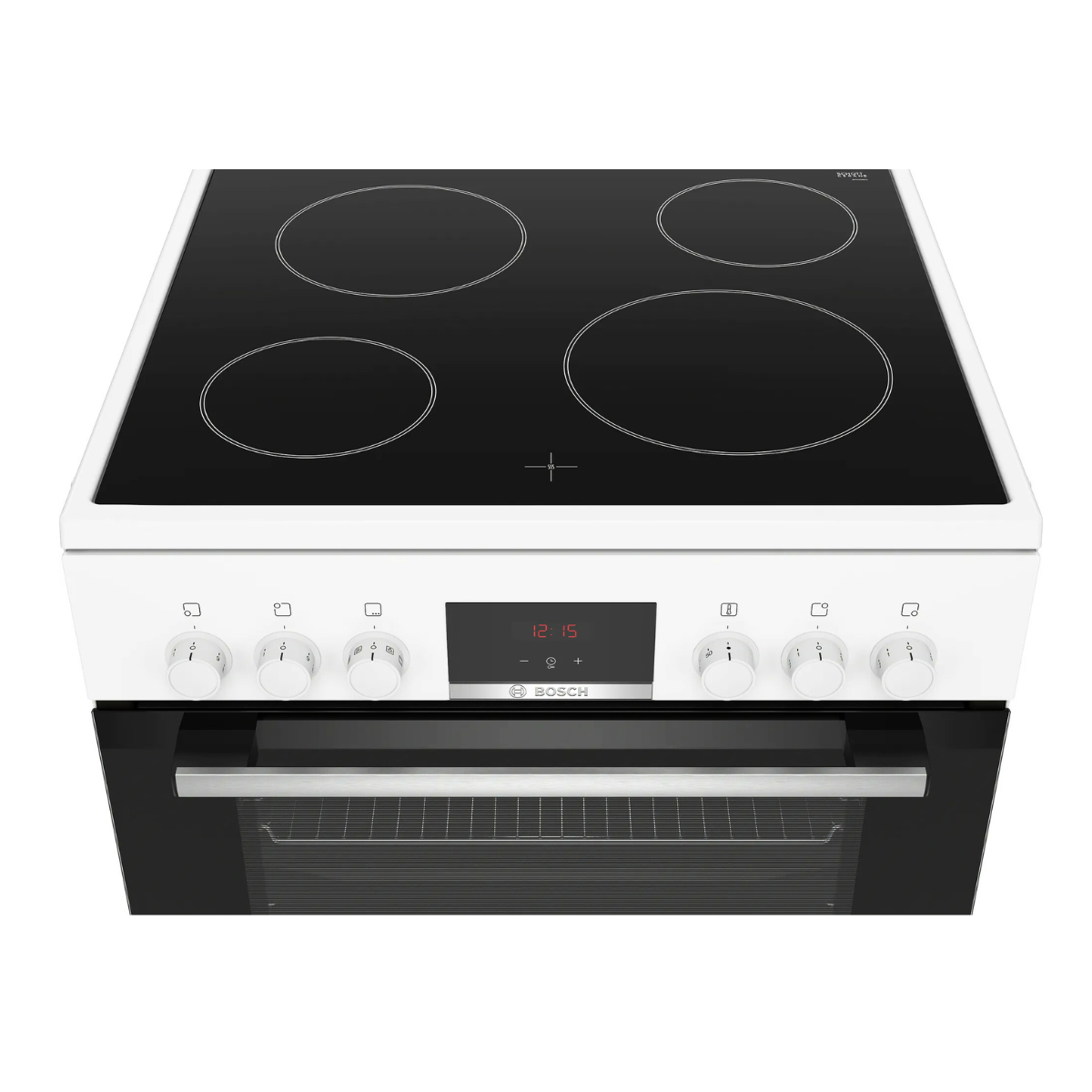 Bosch glaskeramikspis HKN31A020U Vit design, varmluft & EcoClean