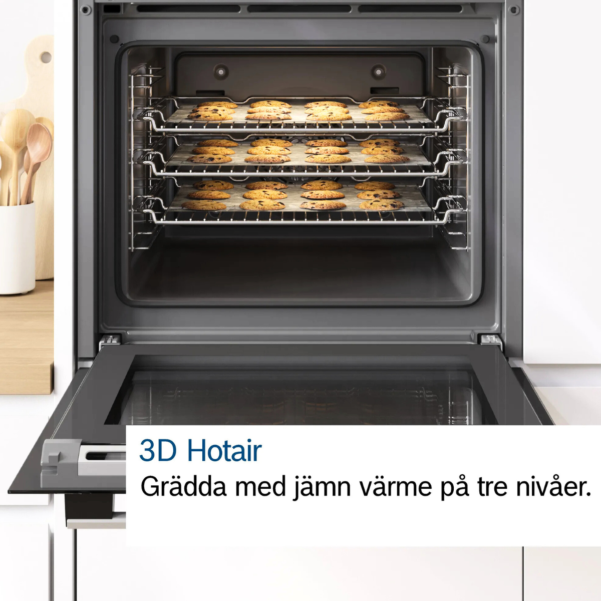 Bosch glaskeramikspis HKN31A020U Vit design, varmluft & EcoClean