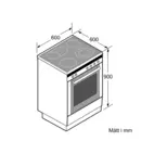 Bosch glaskeramikspis HKN31A020U Vit design, varmluft & EcoClean