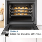 Bosch Spis HKN31A060U med varmluft Serie 4, svart finish, modern & stilren