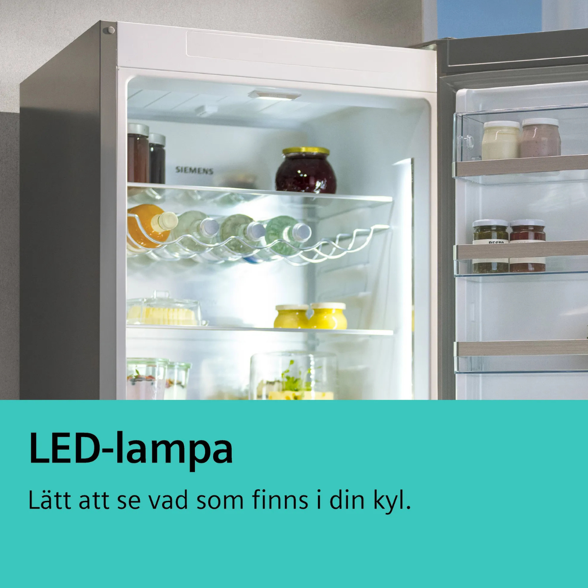 Siemens kylskåp KS36VVIEP Silver metallic, freshSense & flexibel förvaring