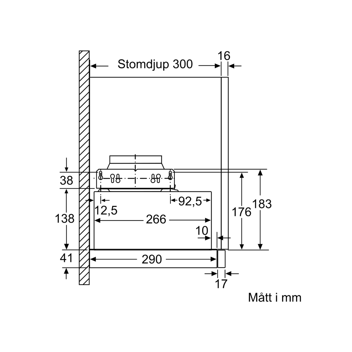 Bosch Utdragbar Köksfläkt DFM064A53 60 cm EcoSilence Drive, LED-belysning