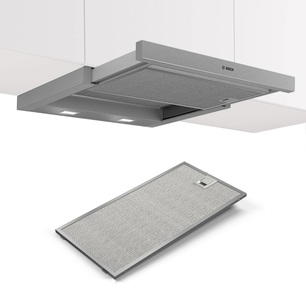 Bosch Utdragbar Köksfläkt DFS067A51 60 cm EcoSilence Drive, LED-belysning