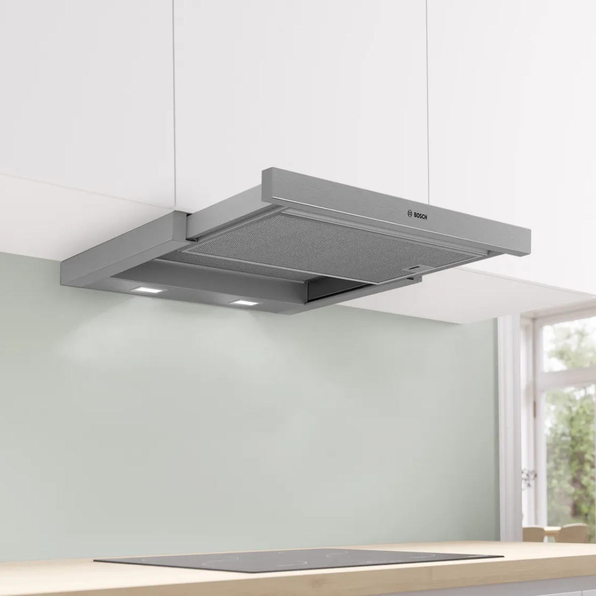 Bosch Utdragbar Köksfläkt DFS067A51 60 cm EcoSilence Drive, LED-belysning