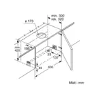 Bosch Utdragbar Köksfläkt DFS067A51 60 cm EcoSilence Drive, LED-belysning