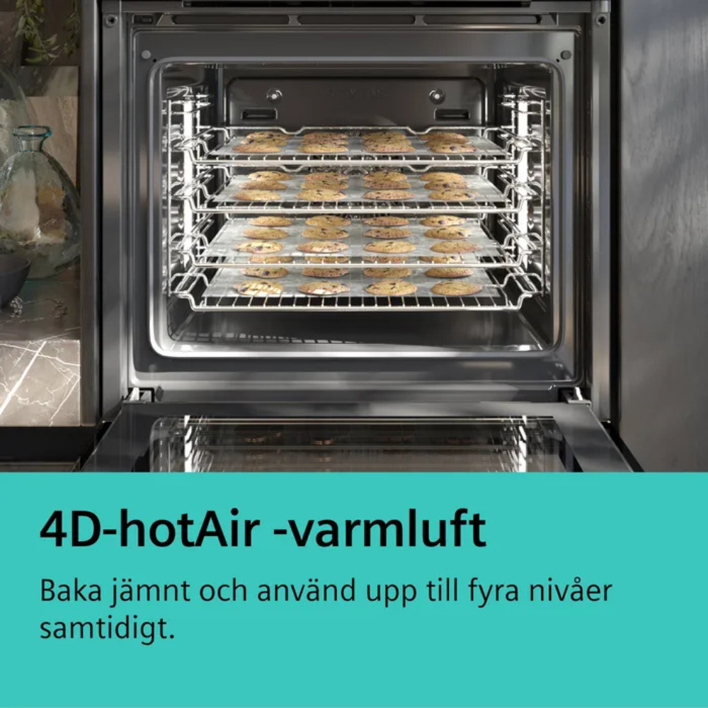 Siemens inbyggnadsugn HB776G3B2S iQ700, pyrolys, WiFi & softMove för mjuk öppnin