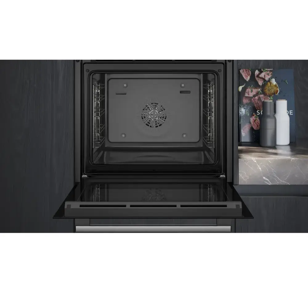 Siemens ugn med ånga HR532GBS3 iQ300, smart och stilren med varmluft & grill