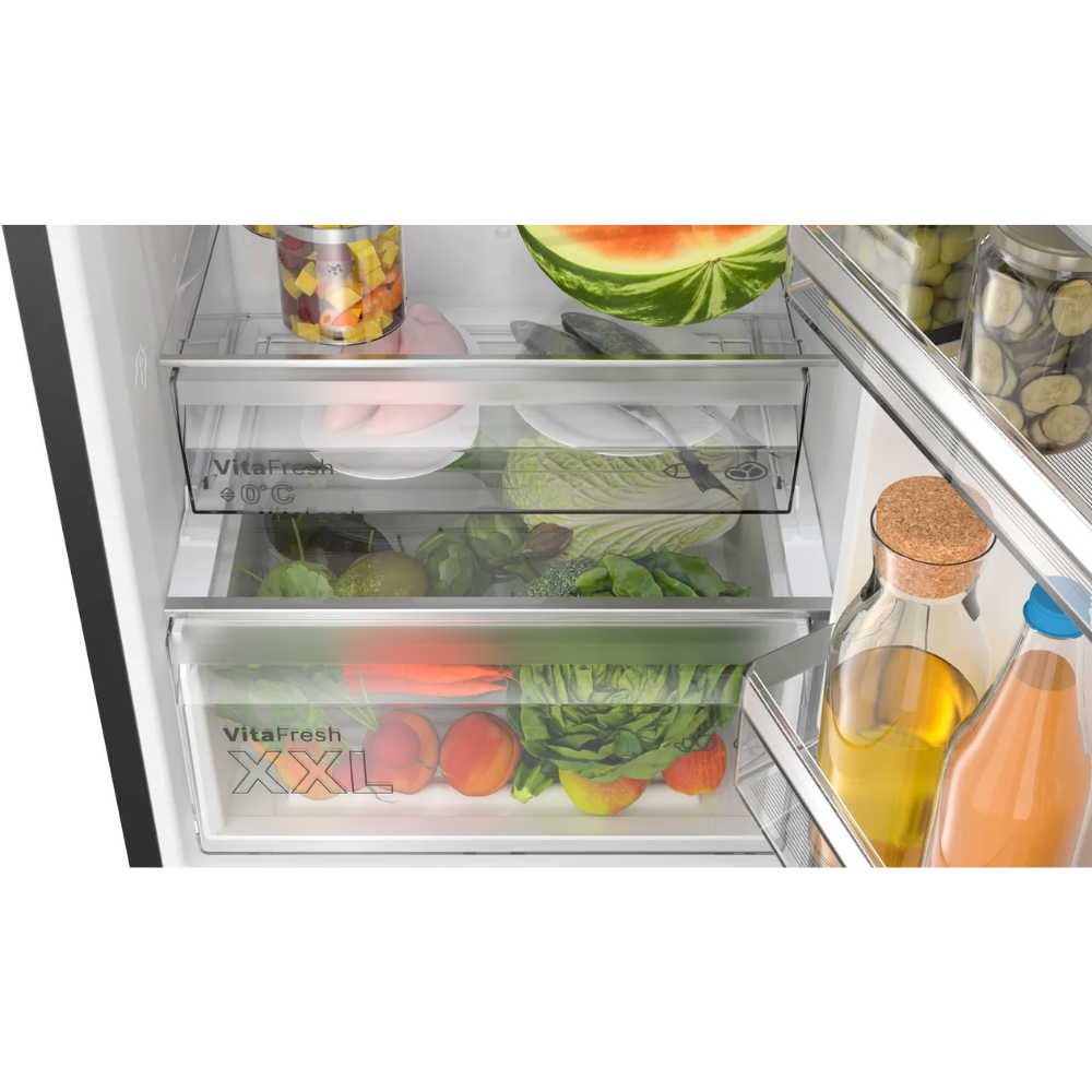 Bosch kyl-frys KGN39VXCT Serie 4, rostfri yta & BigBox-funktion för extra förvar