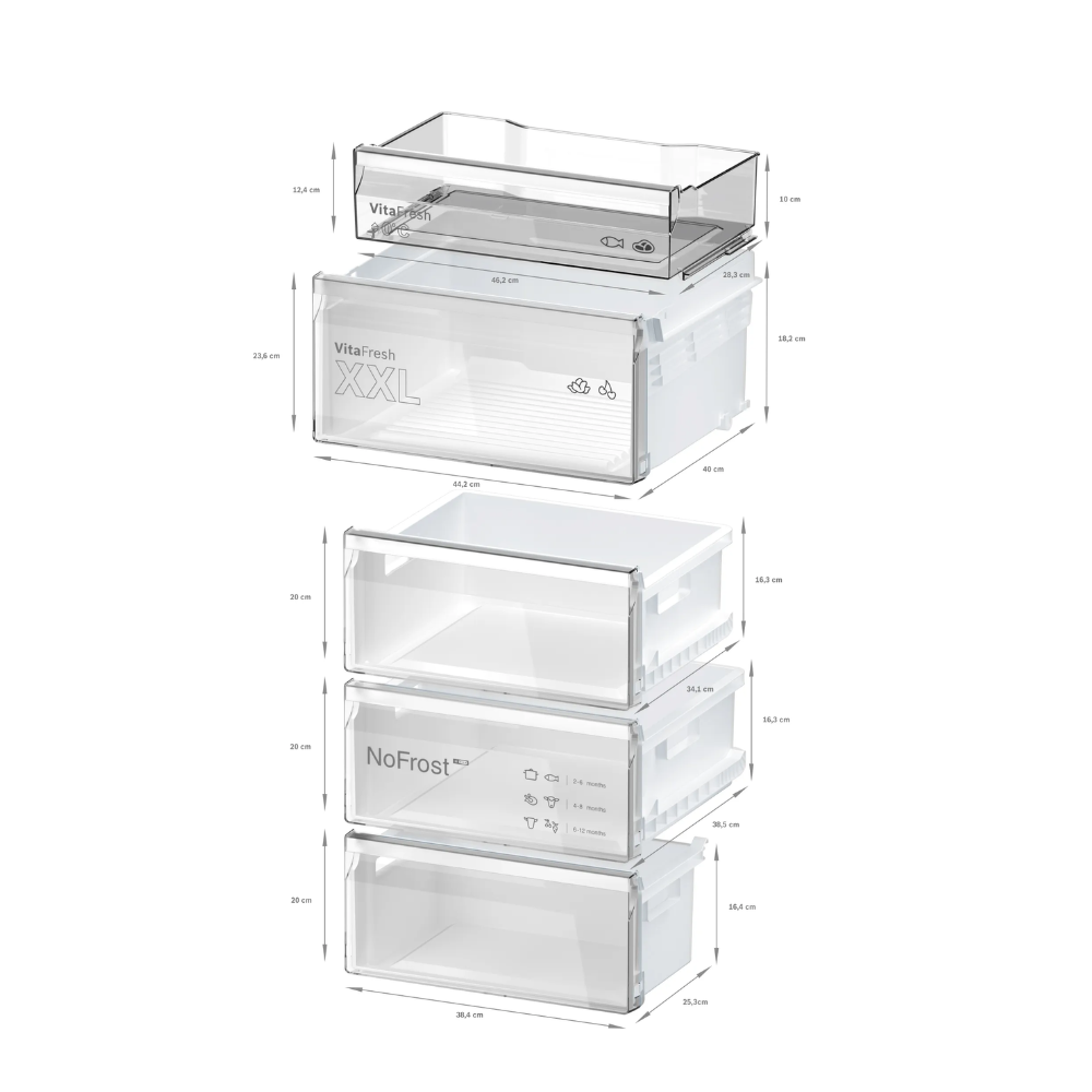 Bosch kyl-frys KGN39VXCT Serie 4, rostfri yta & BigBox-funktion för extra förvar