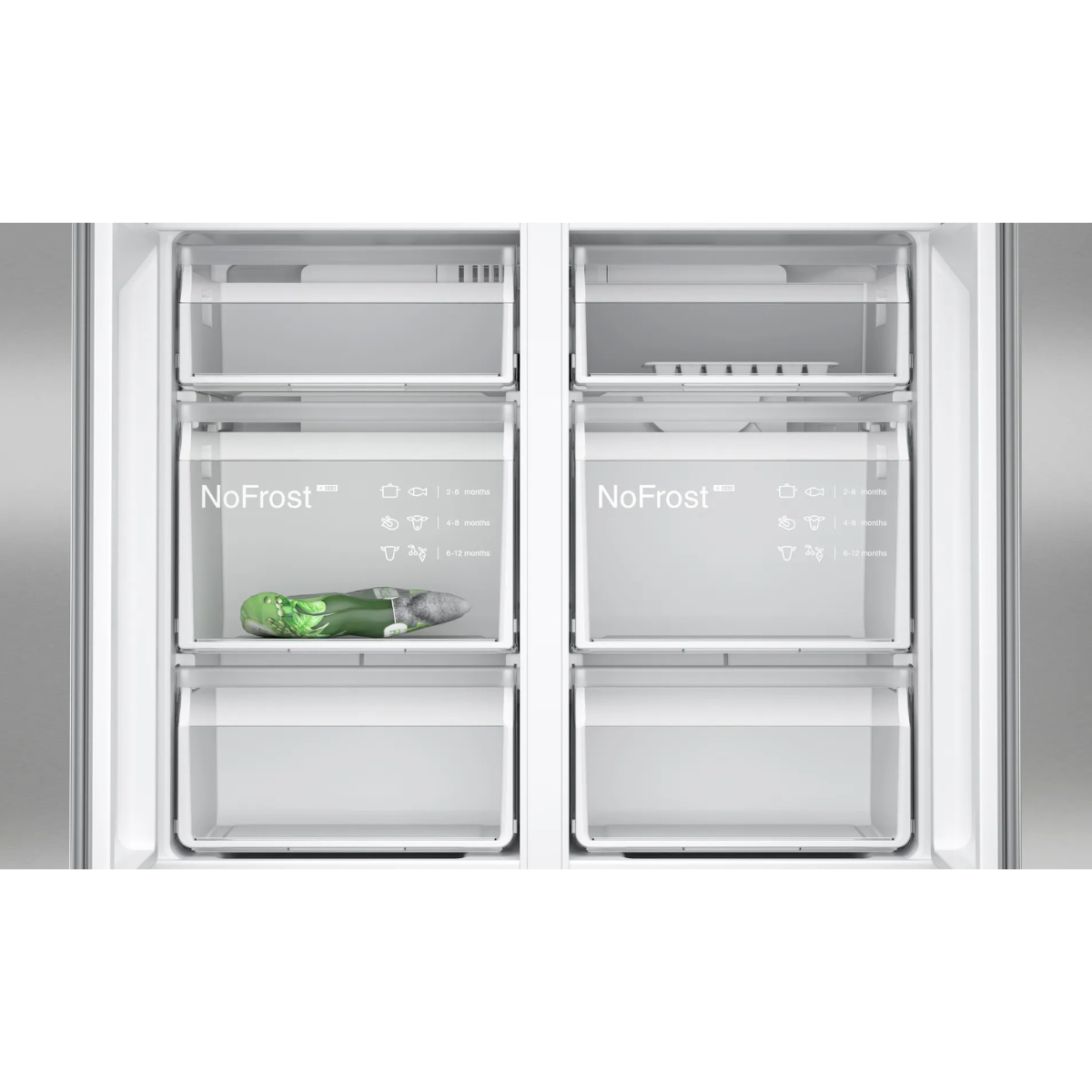 Siemens iQ300 Kyl/Frys KF96NVPEA 91cm, Borstat Stål, hyperFresh, noFrost, LED-b