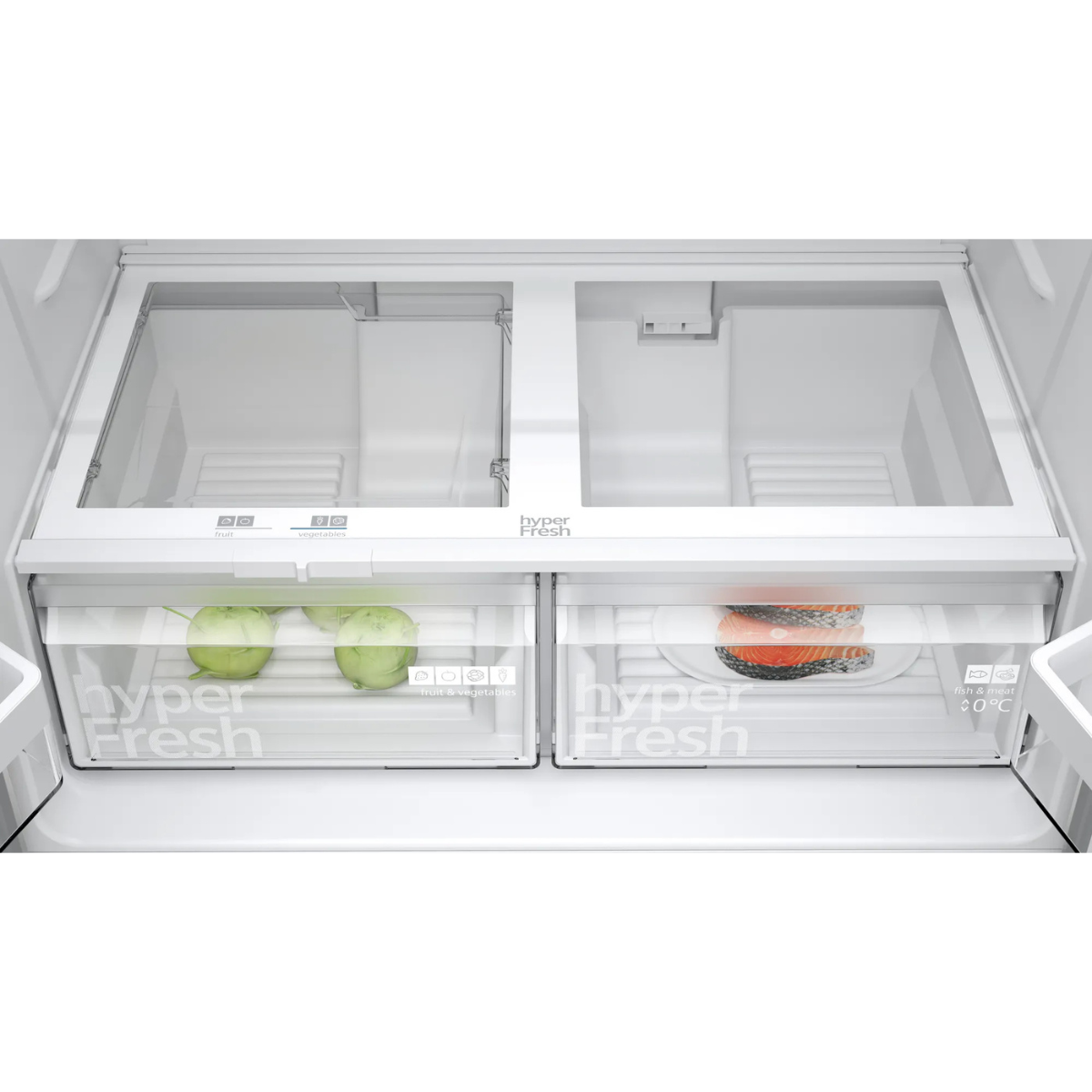 Siemens iQ300 Kyl/Frys KF96NVPEA 91cm, Borstat Stål, hyperFresh, noFrost, LED-b