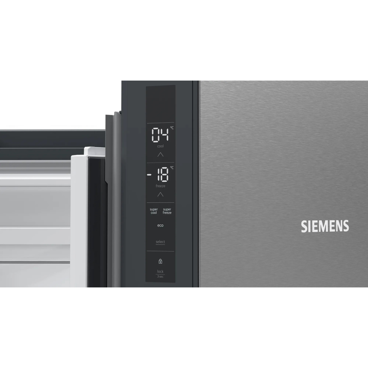 Siemens iQ300 Kyl/Frys KF96NVPEA 91cm, Borstat Stål, hyperFresh, noFrost, LED-b