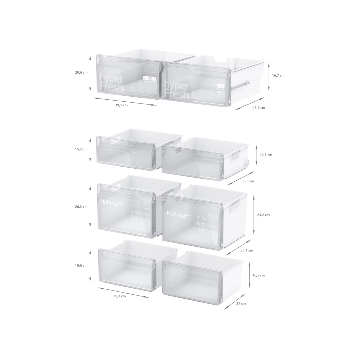 Siemens iQ300 Kyl/Frys KF96NVPEA 91cm, Borstat Stål, hyperFresh, noFrost, LED-b